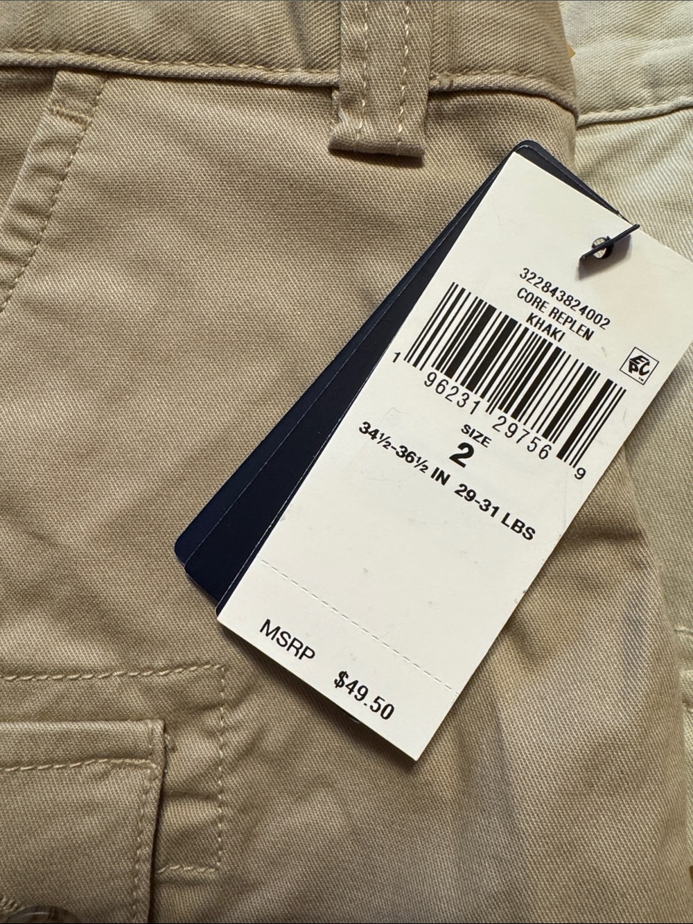 Polo by Ralph Lauren Boys' Cargo Shorts in Tan and Cream - Picture 2 of 4